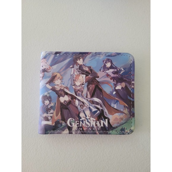 Most Popular Video Game Genshin Impact One Size Leather Purse Black Wallet B - Picture 2 of 3